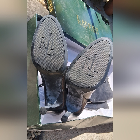 Ralph Lauren Black Heeled Boots - Picture 2 of 4